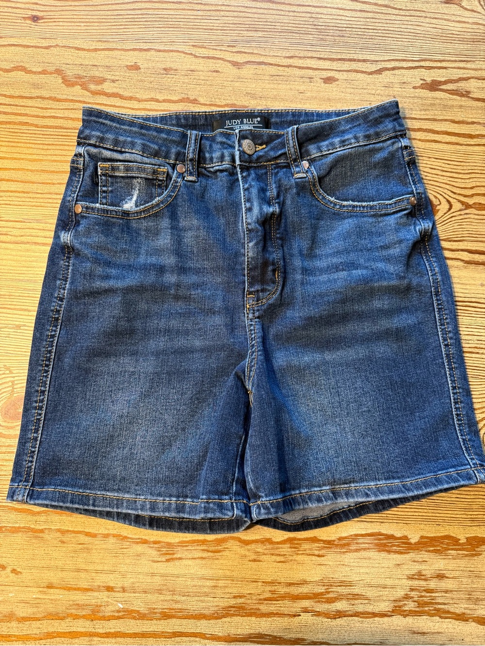 Judy Blue Medium to Dark Blue Denim Waistband Shorts
